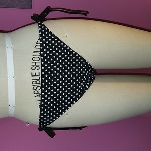 NWT Xhilaration black and white polka-dot bikini swim bottoms
